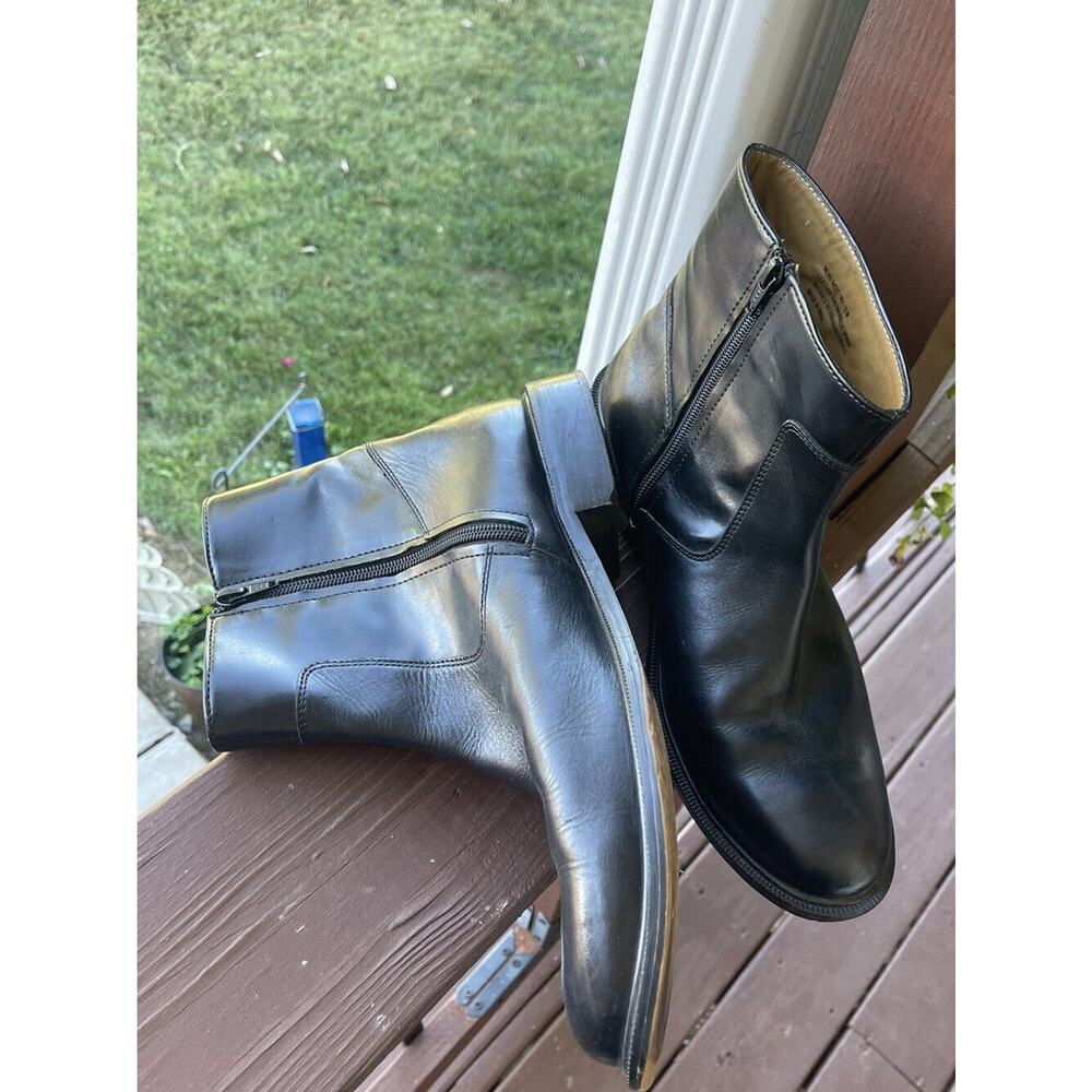 Black Nunn Bush 10m Leather Mens Boots Below Calf. Vintage Style 60s